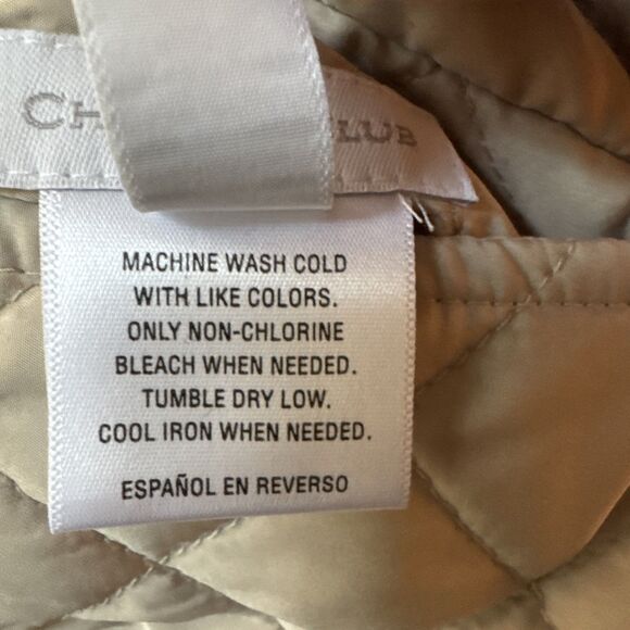 Charter Club Reversible Vest Animal Print / Beige Soft Pockets Quilted Zip Sz S - Picture 7 of 13